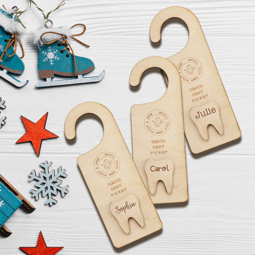 Personalized Wooden Tooth Fairy Door Hanger