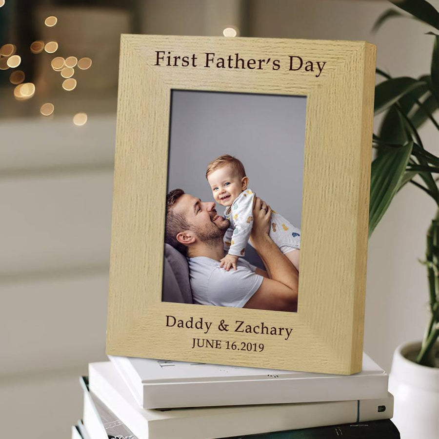 Custom First Father's Day Wooden Photo Frame