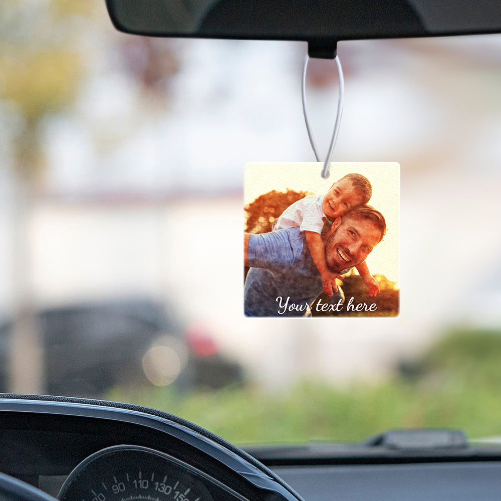 Custom Photo Car Air Freshener - Hanging Rearview Mirror Pendant