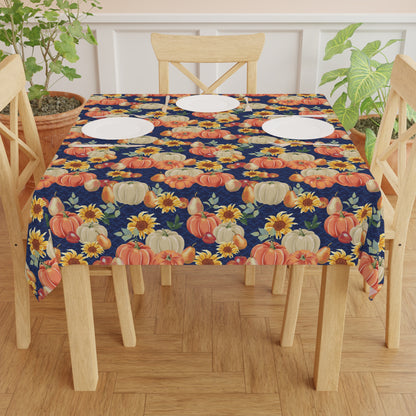 Fall Pumpkins and Sunflowers Tablecloth