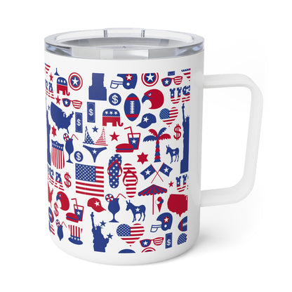 All American Red and Blue Insulated Coffee Mug, 10oz
