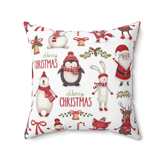 Christmas Santa Spun Polyester Square Pillow