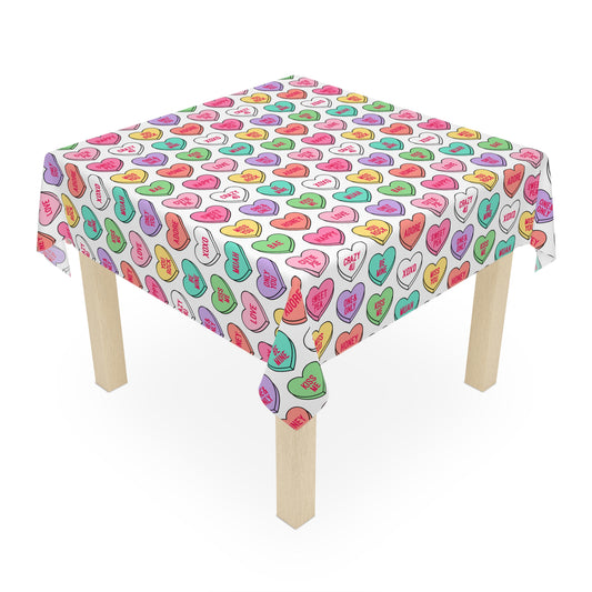 Candy Conversation Hearts Tablecloth