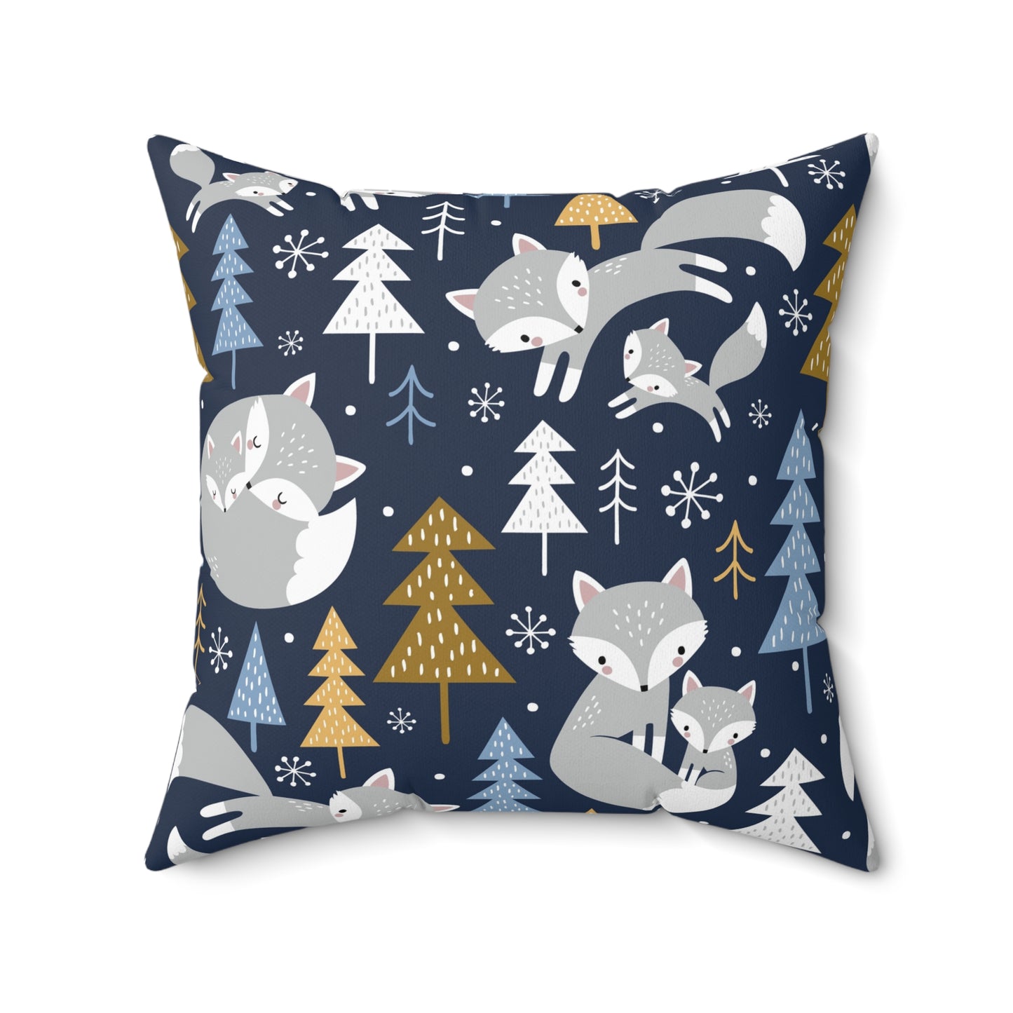 Arctic Foxes Spun Polyester Square Pillow