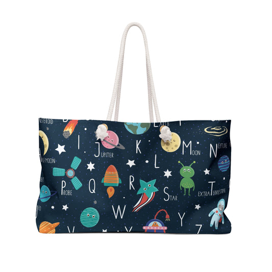 Space Alphabet Weekender Bag
