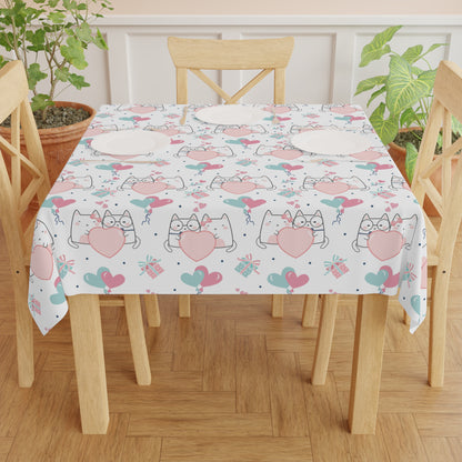 Kawaii Cats in Love Tablecloth