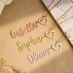 Custom Heart Name Lariat Necklace - Personalized Mother's Day Jewelry Gift