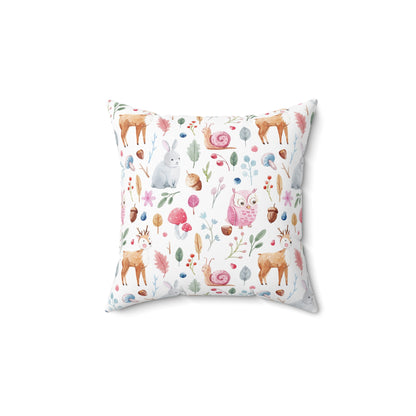 Fairy Forest Animals Spun Polyester Square Pillow