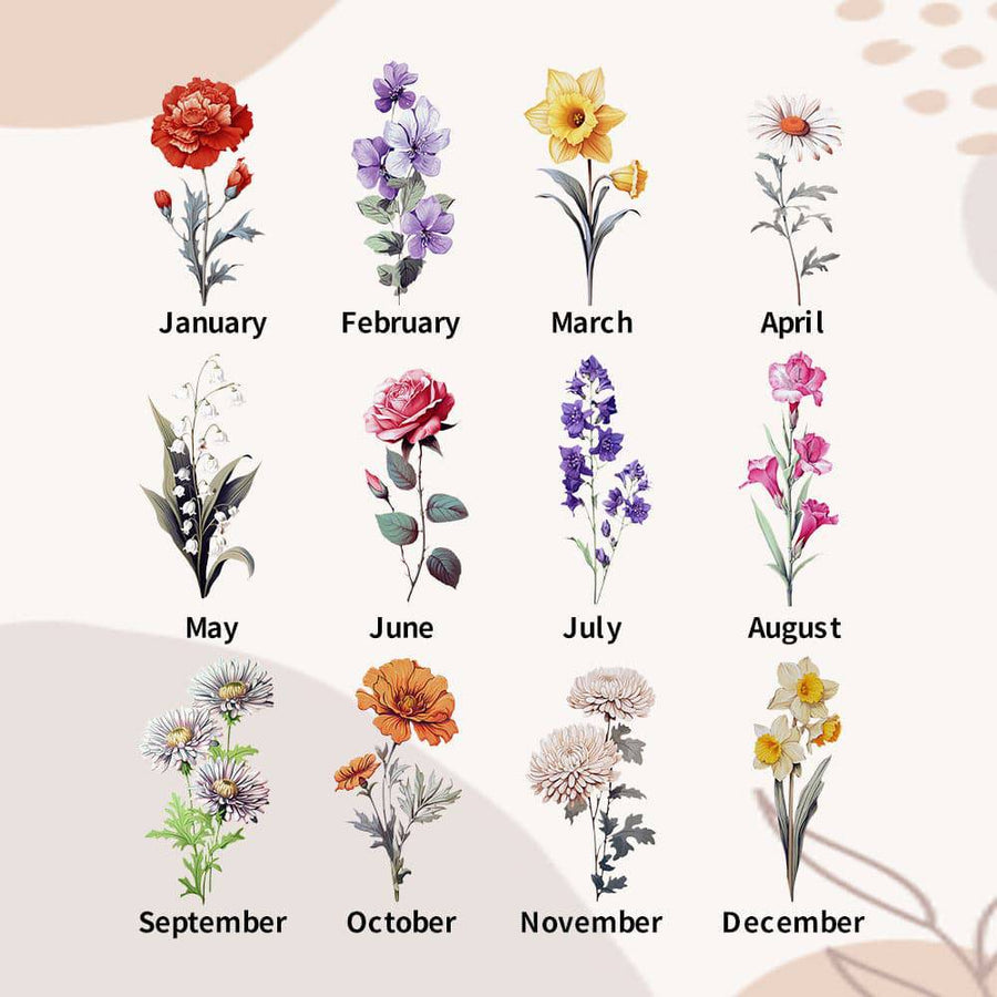 Custom Birth Flowers Garden Stone