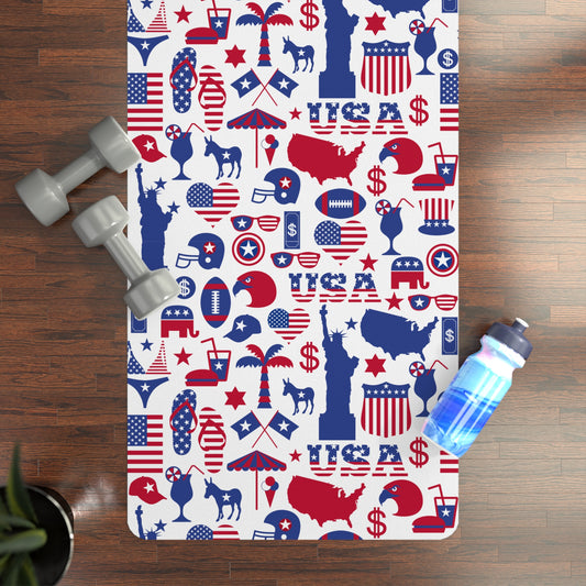 All American Red and Blue Rubber Yoga Mat