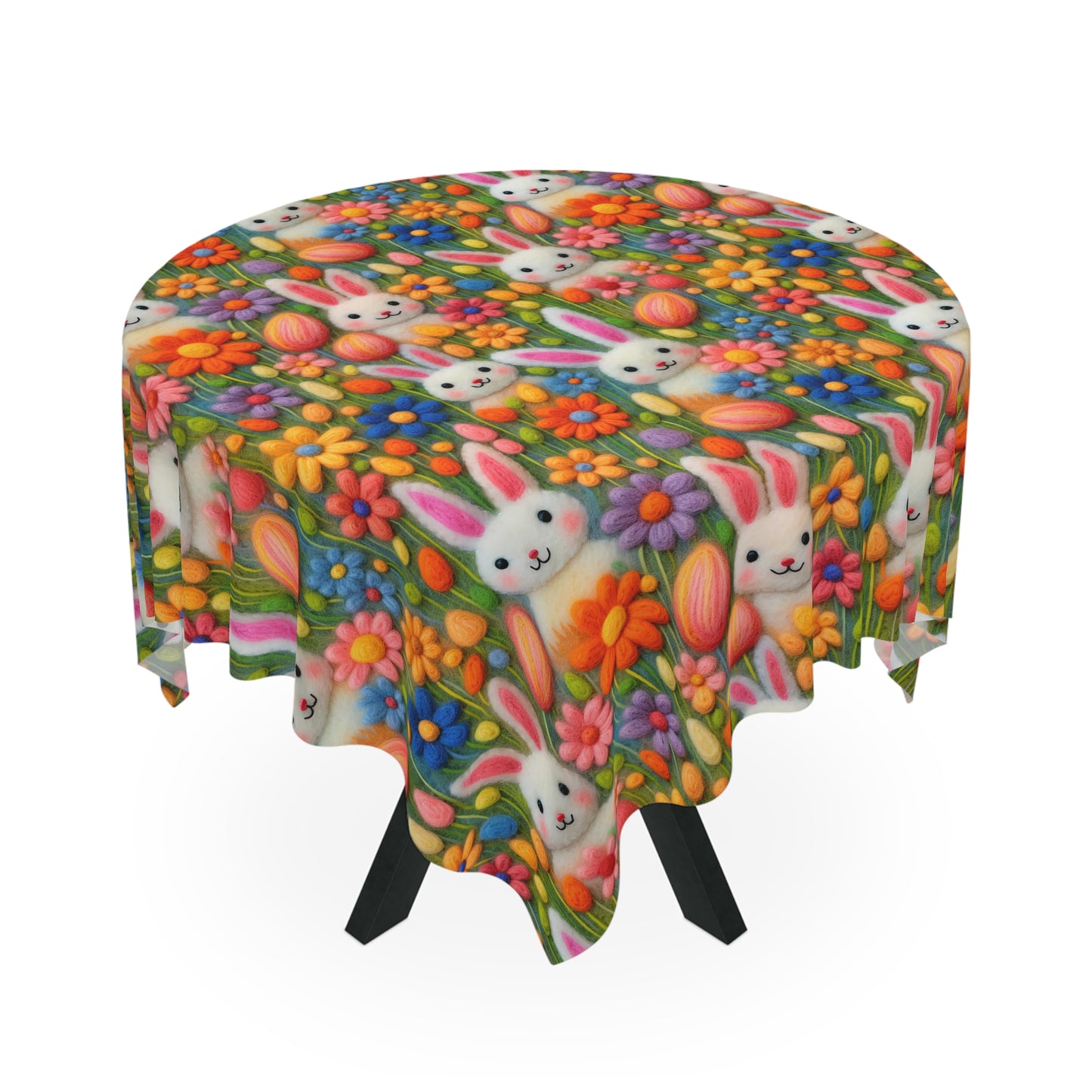 Bunnies and Flowers Tablecloth