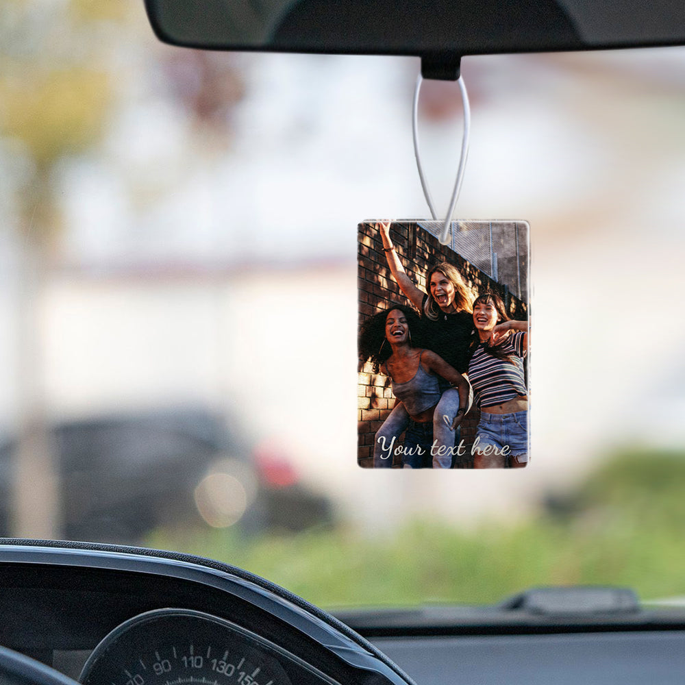 Custom Photo Car Air Freshener - Hanging Rearview Mirror Pendant