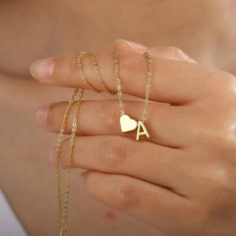 MadeMine Tiny Heart Initial Necklace with personalized charm, perfect Mother's Day gift for mom and grandma, elegant jewelry accessory.