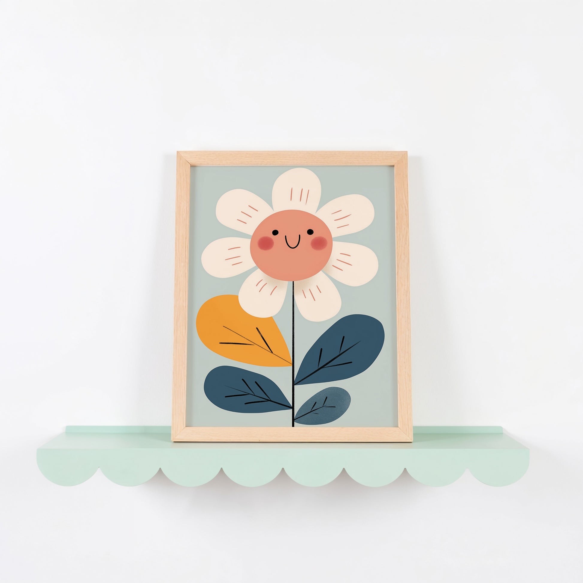 Whimsical Smiling Flower Art Print for Children product