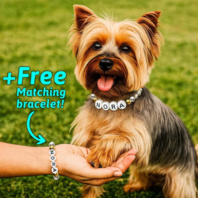 Personalized Pet Name Necklace with Free Matching Bracelet