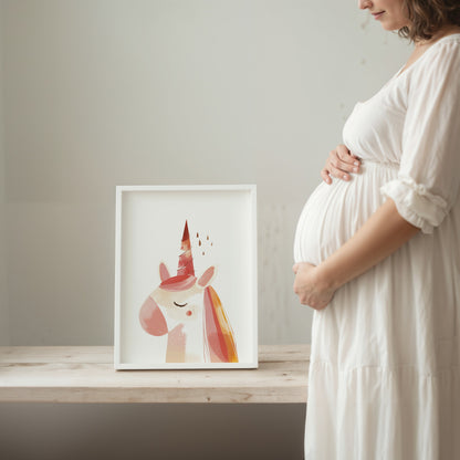Whimsical Unicorn Art Print Framed Nursery Décor product