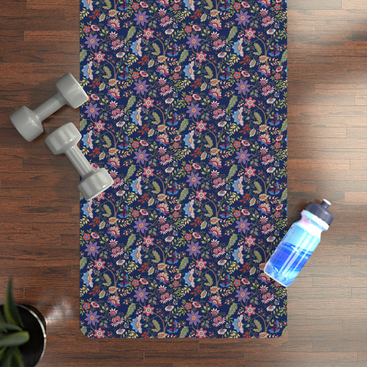 Jacobean Flowers Rubber Yoga Mat