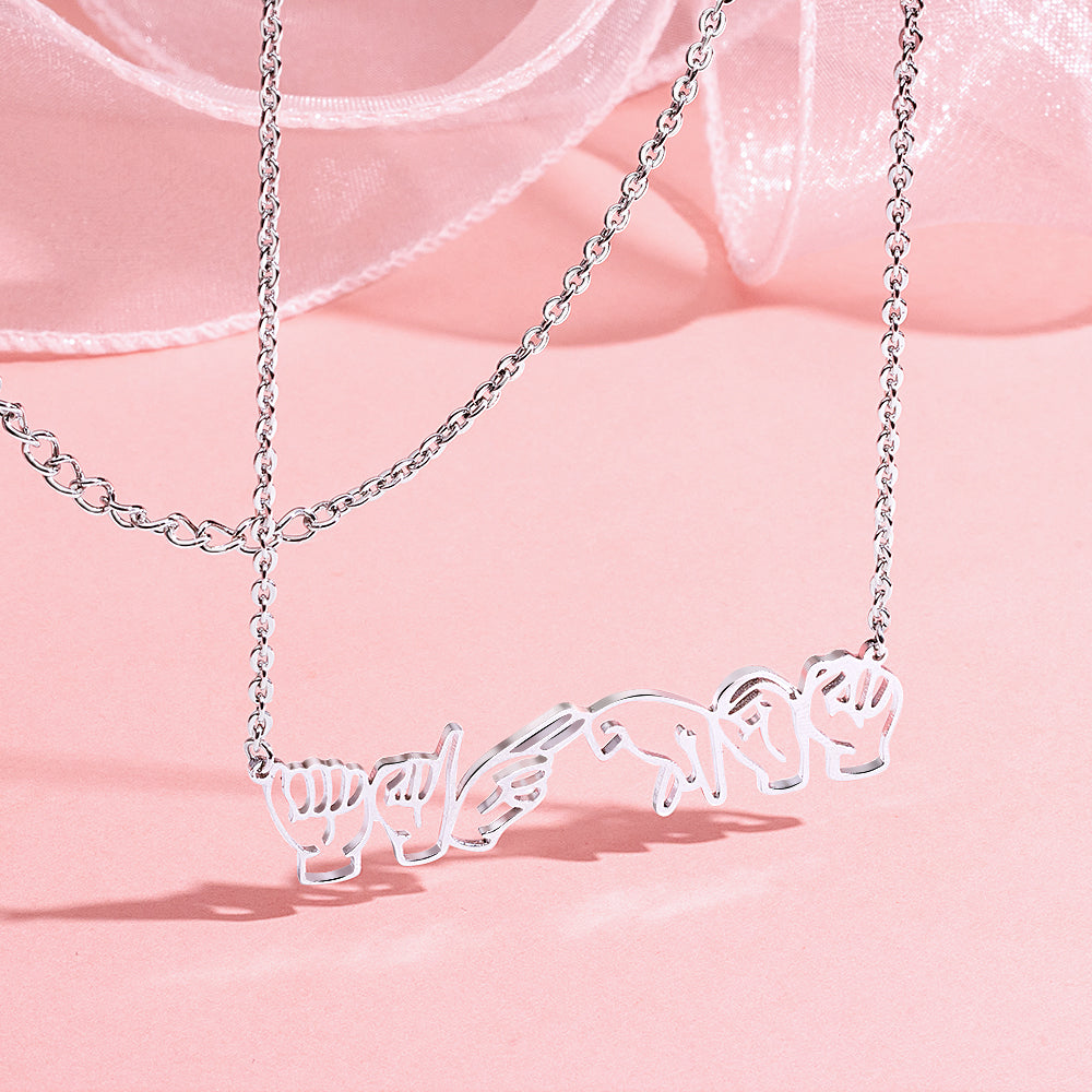 Personalized American Sign Language Necklace