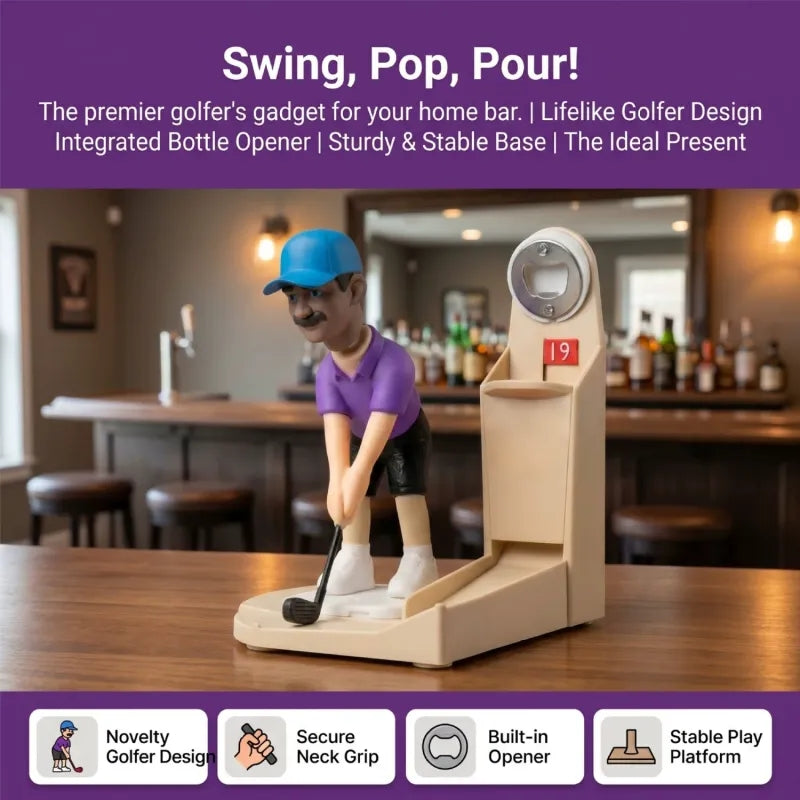 Custom Head Interactive Golf Bottle Opener | Creative Figure Cap Launcher Game for Home Bar & Man Cave Best Gift for Him
