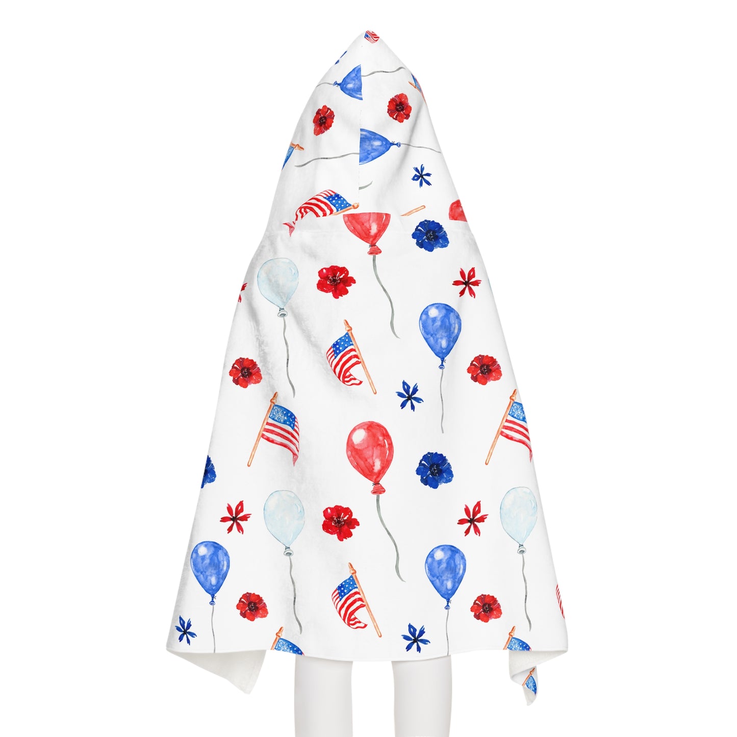 American Flags and Balloons Youth Hooded Towel
