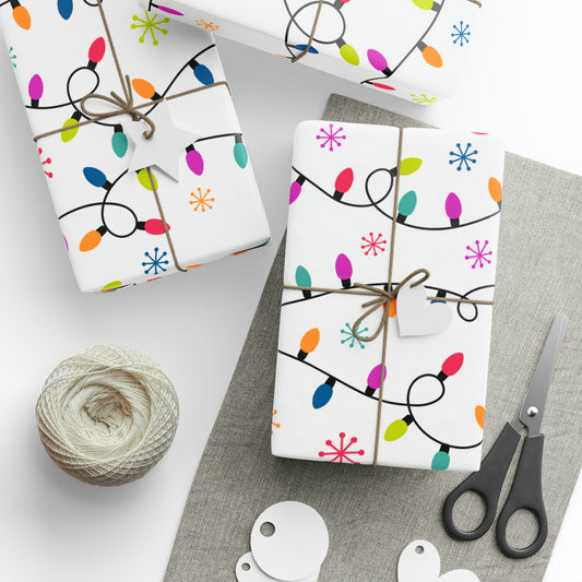 Christmas Lights Gift Wrap Paper