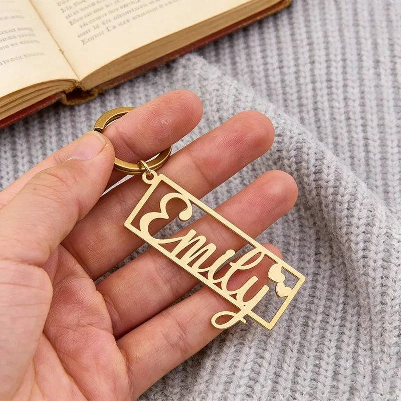 Personalized Name Keychain with Heart