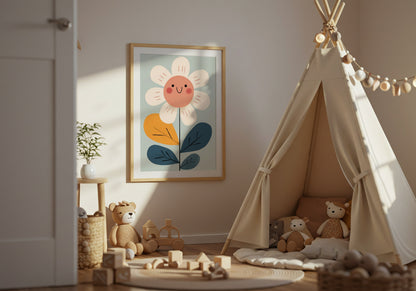 Cute Flower Print for Children's Room Wall Art product type