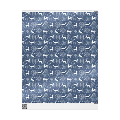 Reindeers and Snowflakes Gift Wrap Paper