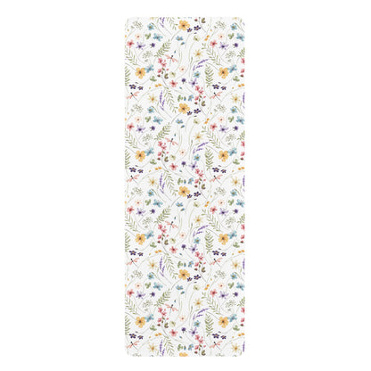 Wild Flowers and Dragonflies Rubber Yoga Mat