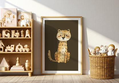 Cute Leopard Illustration for Nursery Wall Art product