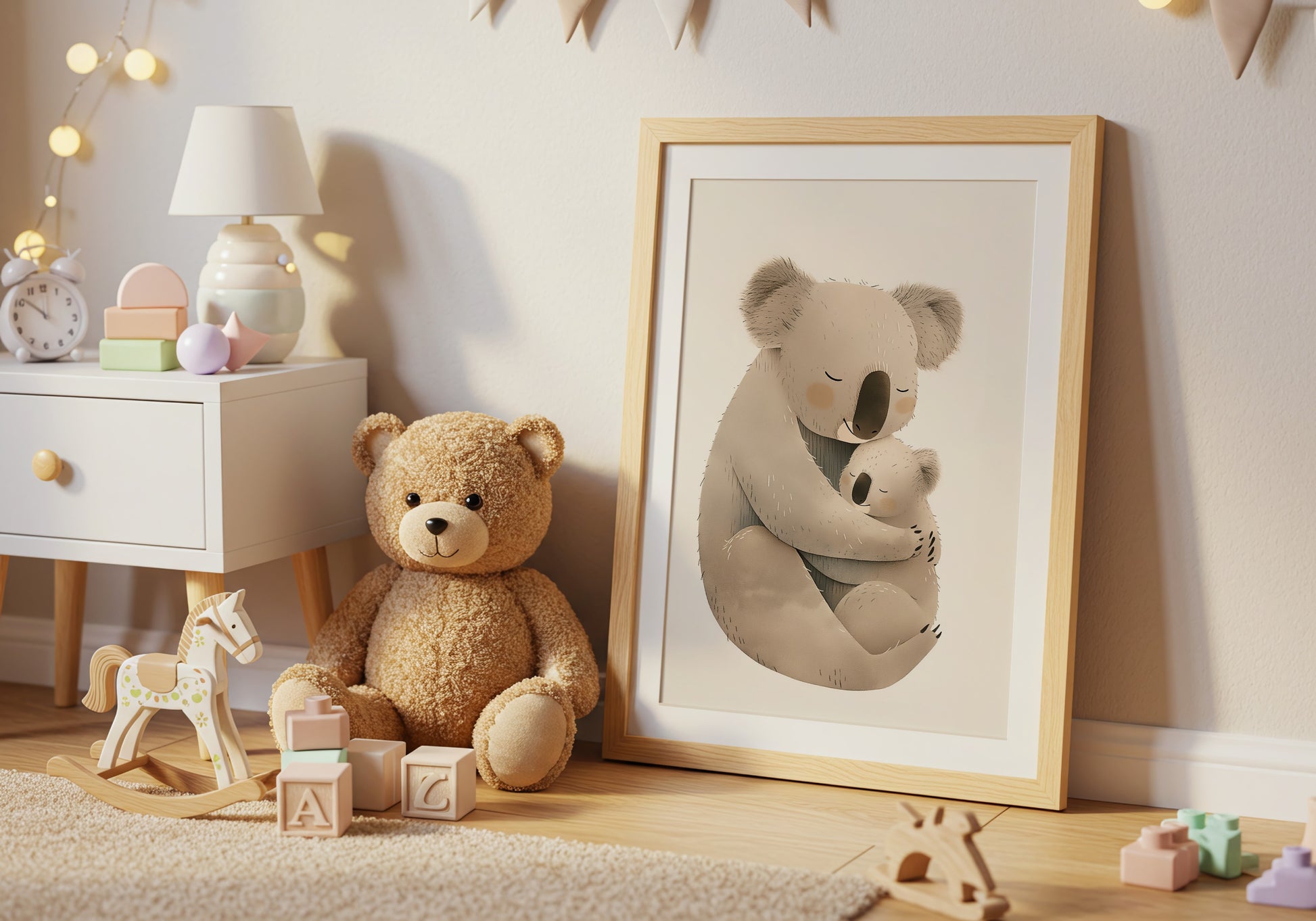 Adorable Koala Bear Nursery Wall Art Print product type