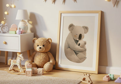 Adorable Koala Bear Nursery Wall Art Print product type