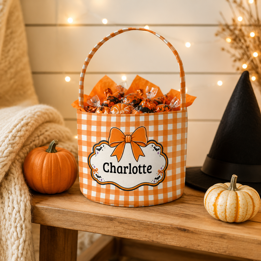 Personalized Halloween Fabric Candy Basket