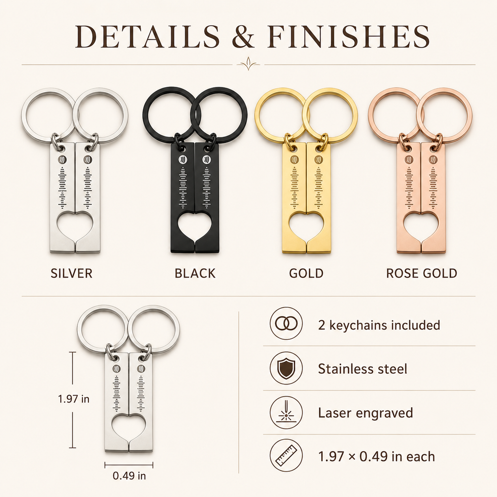 Custom Spotify Code Couples Keychain