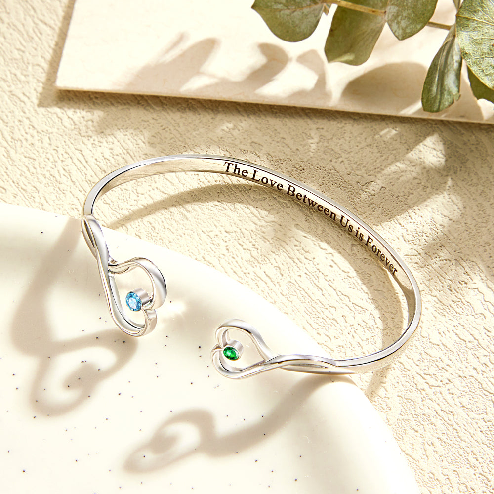 Custom Double Birthstone Bracelet - Personalized Two Stone Jewelry