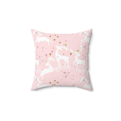 Magical Reindeers Spun Polyester Square Pillow
