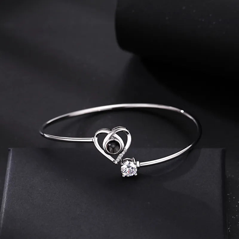 Custom Photo Projection Bracelet - Hidden Picture Heart Jewelry