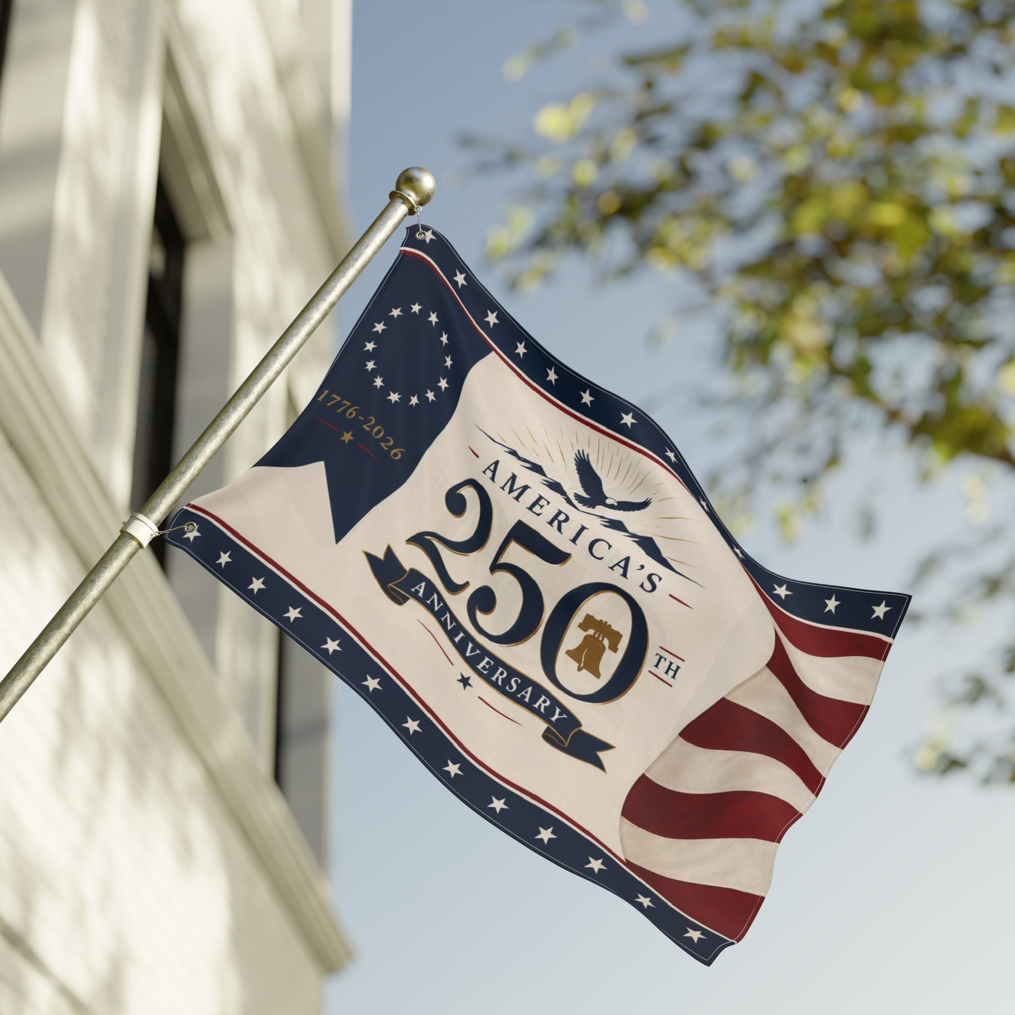 America's 250th Anniversary Flag — Double-Sided Patriotic Garden Banner (1776–2026)