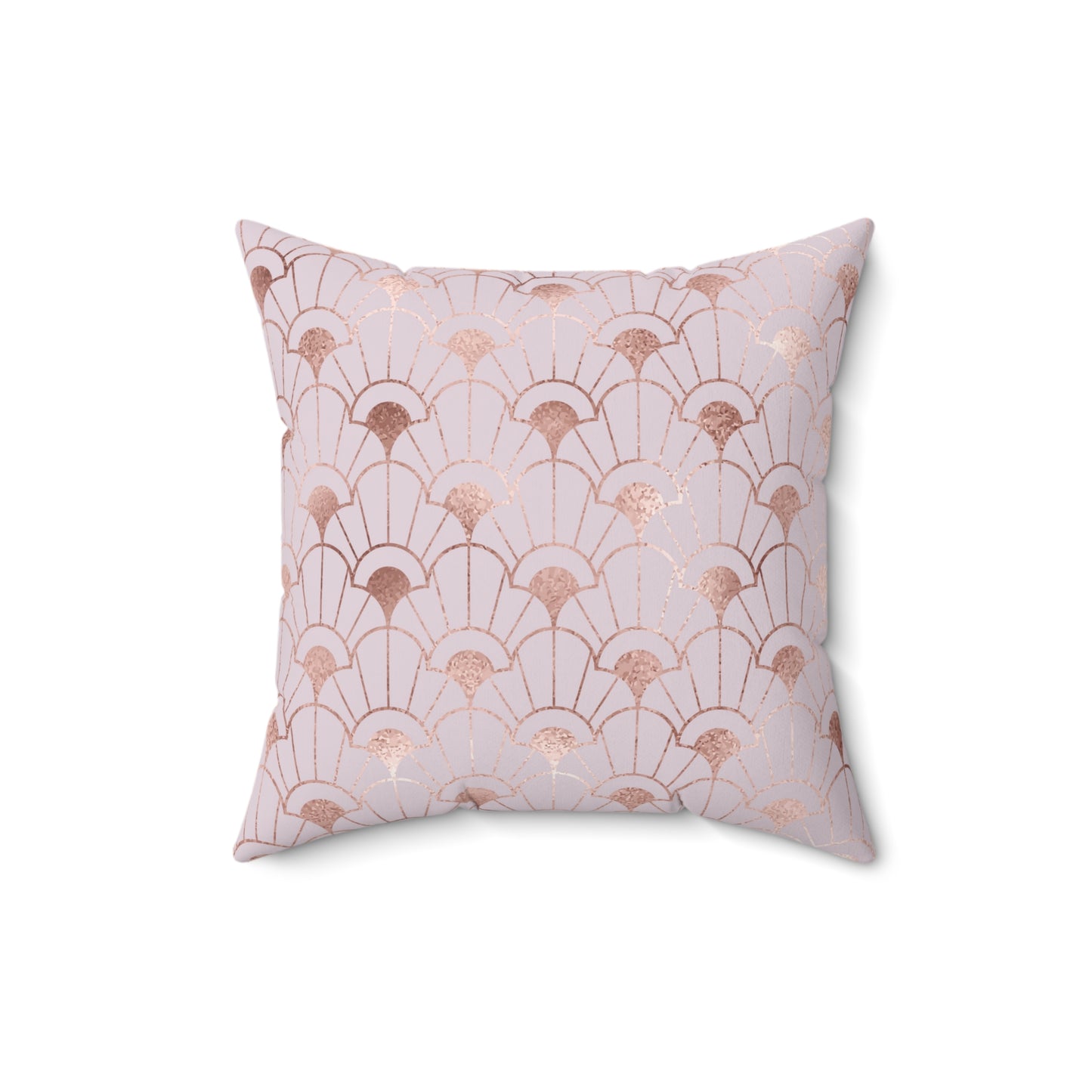 Rose Gold Art Deco Flowers Spun Polyester Square Pillow with Insert