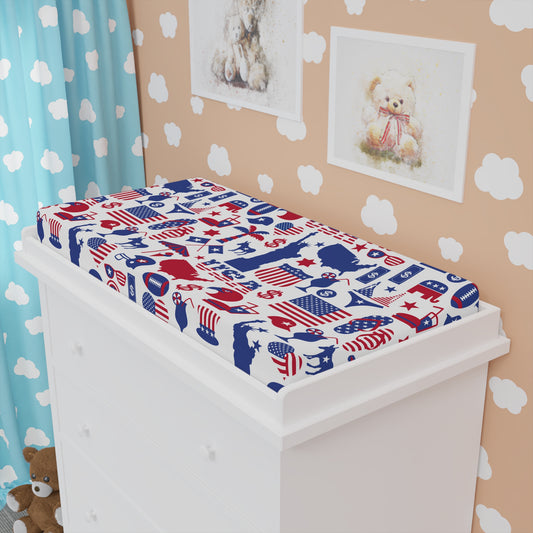 All American Red and Blue Baby Changing Pad Cover