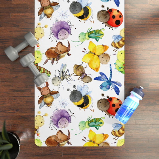 Ladybugs, Bees and Dragonflies Rubber Yoga Mat