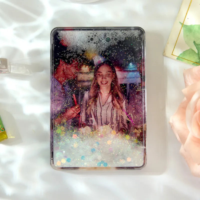 Custom Quicksand Photo Fridge Magnet - Personalized Liquid Sand Magnet