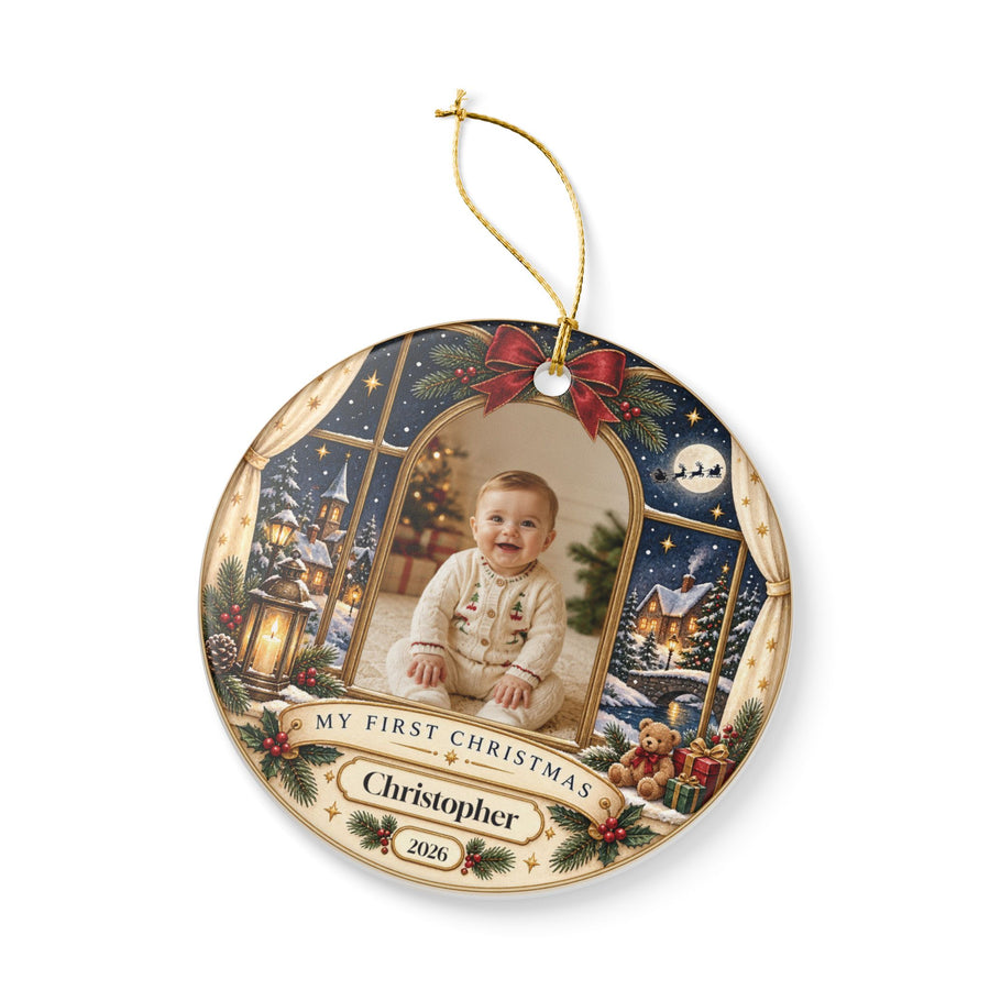Custom Baby First Christmas Ornament with Name & Year