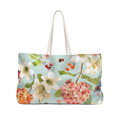 Autumn Hortensia and Lily Flowers Weekender Bag