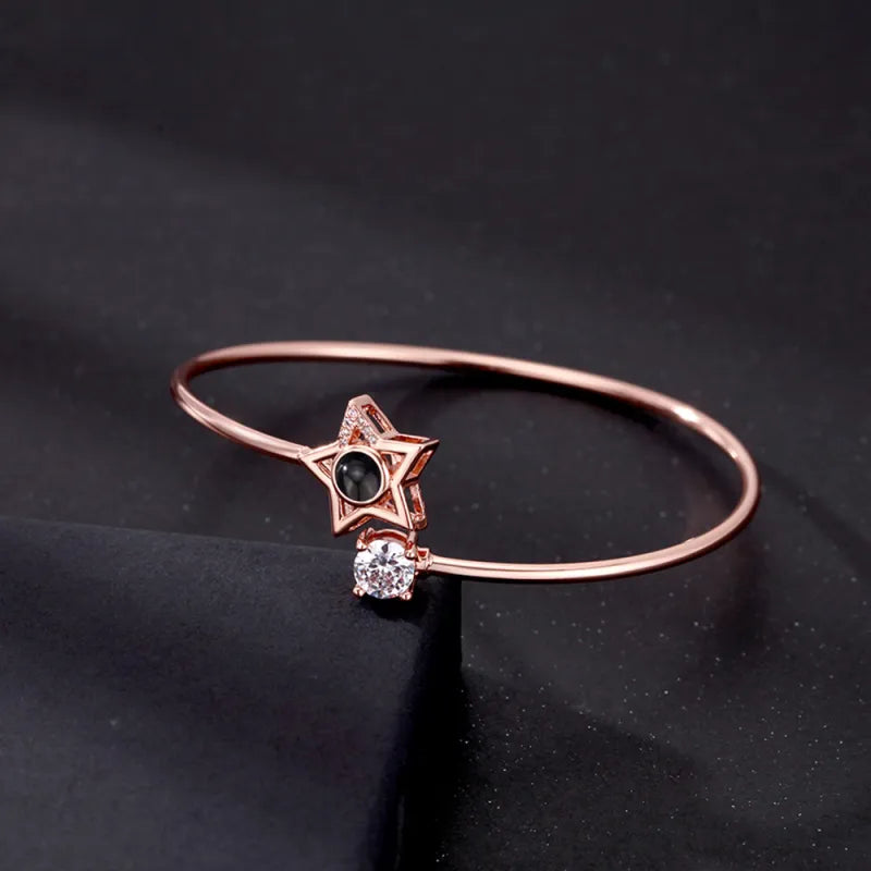 Custom Photo Projection Bracelet - Hidden Picture Heart Jewelry