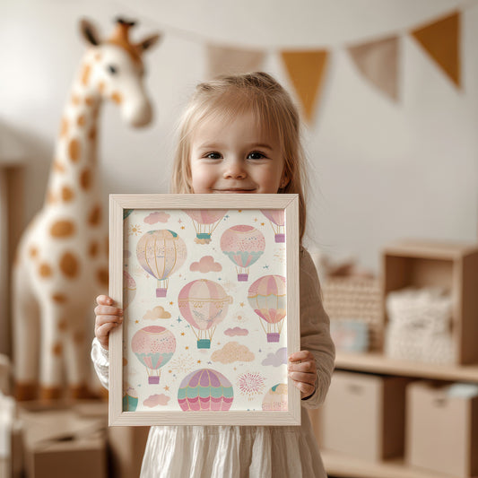 Hot Air Balloons Framed Artwork for Kids Room product type
