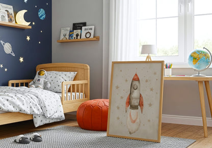 Space Theme Rocket Ship Illustration for Kids Room product