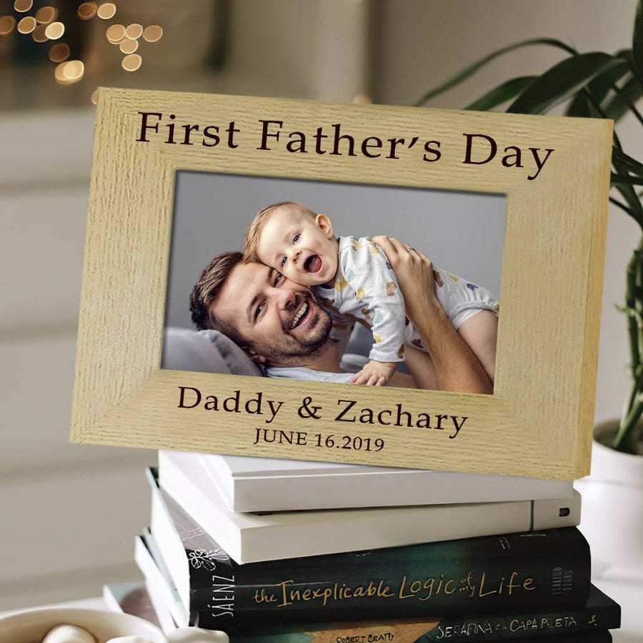 Custom First Father's Day Wooden Photo Frame