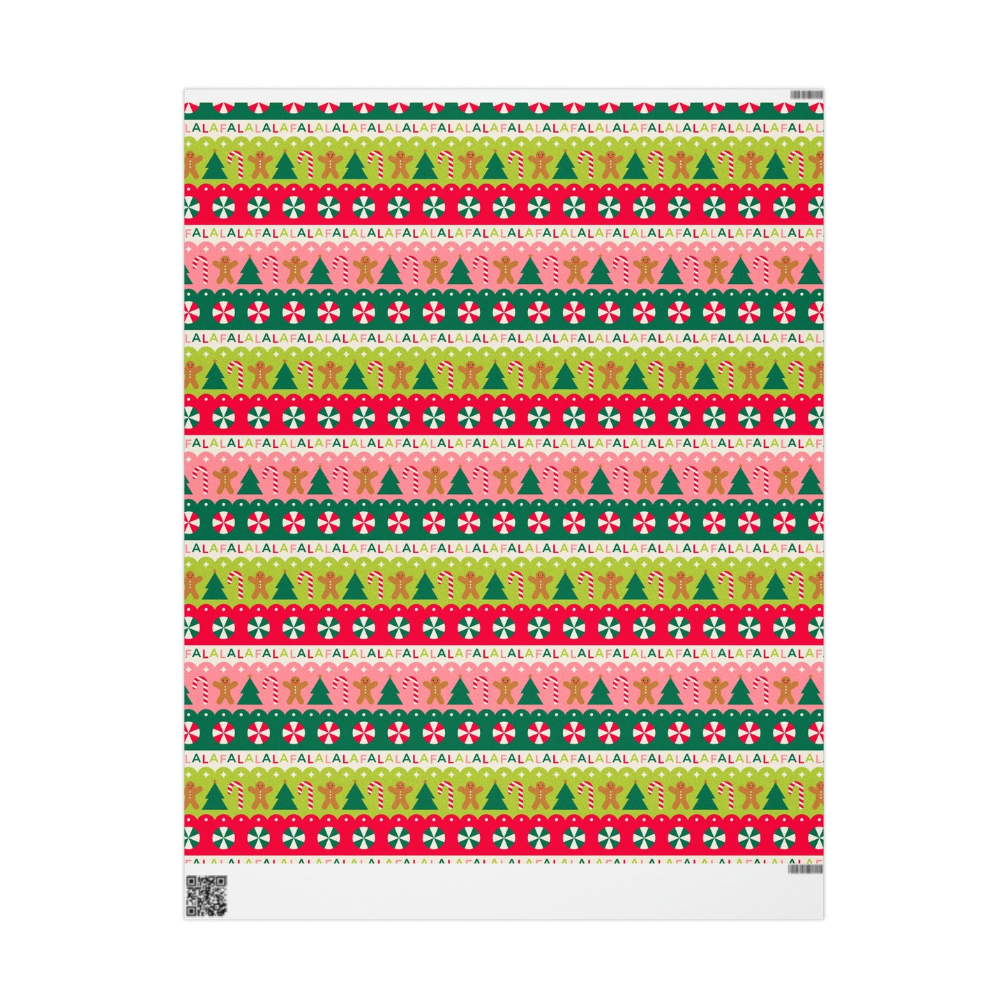 Gingerbread and Christmas Trees Gift Wrap Paper