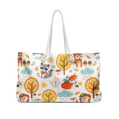 Autumn Woodland Animals Weekender Bag